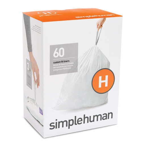 Simplehuman Trash Liner Code H Custom Fit Liners White / 60 Liners