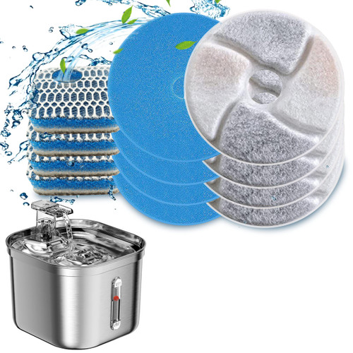 Stainless Steel Cat Water Fountain Filters 4 Pack Cat Fountain Filter Replacement, 3 Triple Filtration System, Activated Carbon Filters for 2.2L/73oz Automatic Pet Water Fountain Filter Stainless Steel Cat Water Fountain Filters 4 Pack Cat Fountain Filter Replacement, 3 Triple Filtration System, Activated Carbon Filters for 2.2L/73oz Automatic Pet Water Fountain Filter