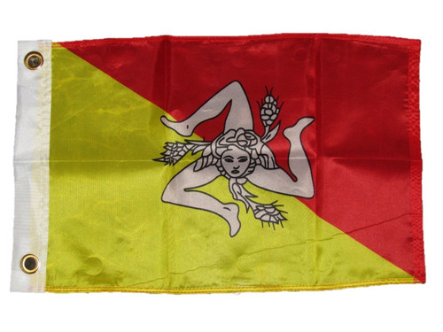 AES 12x18 12"x18" Country of Sicily Boat Motorcycle Flag Brass Grommets