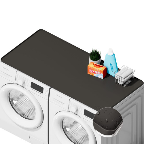 SEIRI 1pcs Washer and Dryer Covers for the Top, 54" x 26" Silicone Dryer Top Protector Mat Non-slip Waterproof Washing Machine Cover Protector Top Load for Laundry & Kitchen (Dark Gray)