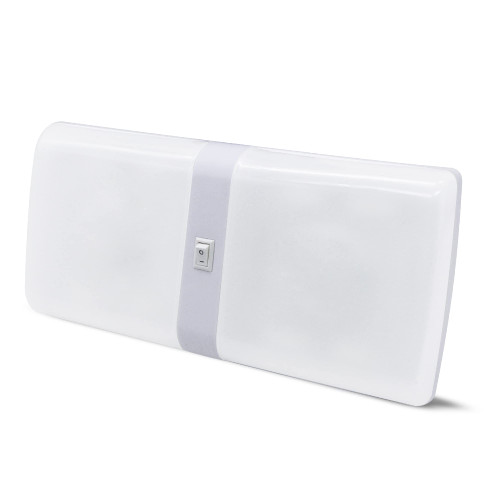 Facon 12V LED RV Interior Light Fixtures with On&Off Switch, 3400K Warm White, 12Volts DC Double Dome Under Cabinet Light, use for RV Motor-Homes Camper Caravan Trailer Boat