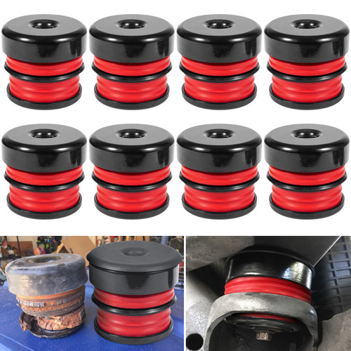 Silicone Body Mount Kit for 2008-2016 Ford F-250 F-350 Crew Cab Superior Silicone Cab Mount Bushings Improve Bumpy Ride Durable Components Outperforms OEM and PU Mounts (Red 8 Pack)