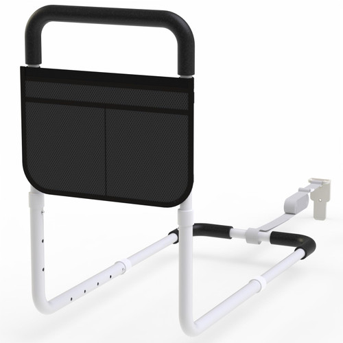 OCBAiLi Bed Rails for Elderly Adults Safety, Bed Handle Bedside Assist, Adult Bed Rails for Seniors, Adjustable Bed Bar with Storage Pocket & Fixing Strap, Bed Cane Fits Twin, Queen, Full, King Bed