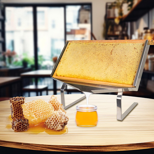 Aetwhy Honeycomb Frame Display Stand, Stainless Steel Honey Uncapping Holder Frame Holder Beekeeping Honeycomb Holder Stand for Beekeeping Restaurants Bakeries Honey Exchange Club, Silver