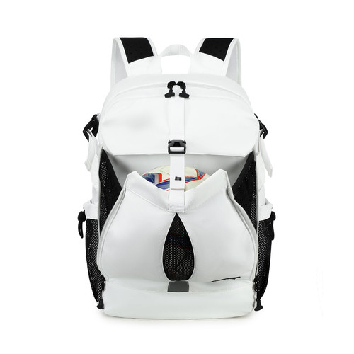 UtiaMiaoGonGo Basketball Backpack with Ball and Shoes Compartment Large Basketball Bag Backpack for Men Women Fit Volleyball, Soccer, Football, Sports Training Equipment Bags, White