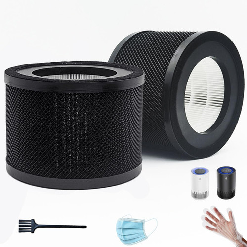 TT-AP001 True HEPA Filter Replacement, Compatible with TaoTronics TT-AP001 and and VAVA VA-EE014 Air Purifier, H13 Grade 3-in-1 True HEPA & Activated Carbon Filters, 2 Pack