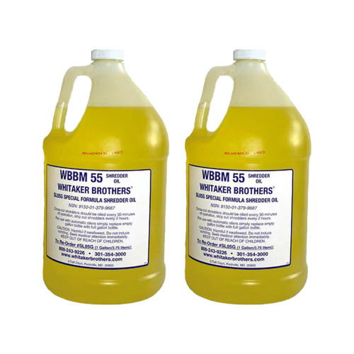 Whitaker Brothers Gallon Kit for Auto Oiler Paper Shredders | 2 Gallons of Whitaker Brothers Shredder Oil (Screw-on Bracket)