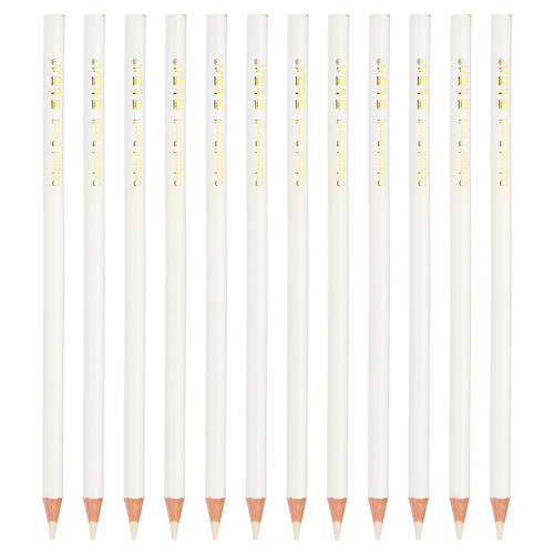 PATIKIL White Colored Pencils Set,12 Pcs Oil Color Pencils Wooden Coloring Drawing Pencil for Artists Art Painting