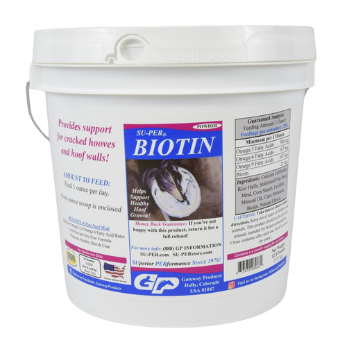 SU-PER Biotin Powder Hoof Supplement - Biotin for Horse Hoof Care & Healthy Hooves Growth - Supports Hoof Walls & Cracked Hooves - 12.5 Pounds, 6 Month Supply (180 Days)