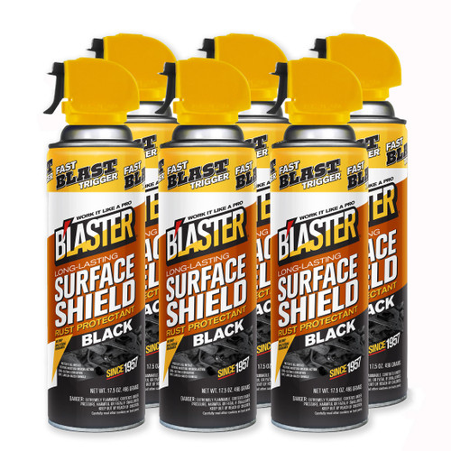 B’laster Surface Shield Anti Rust Spray for Metal – Black Series Rust Prevention Spray for Tools, Equipment & Moving Parts – Long-Lasting Corrosion Protection with Lanolin-Based Formula – (Case of 6)