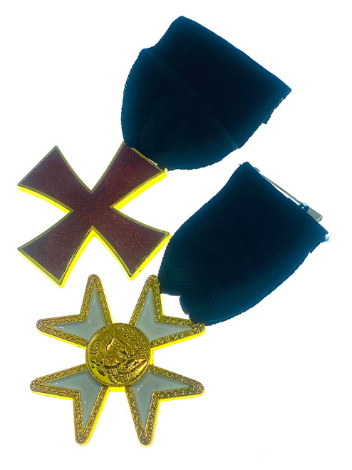 DEURA Knights Templar Masonic ILLUSTRIOUS Order RED CROSS Knight of Malta Breast JEWELS SET