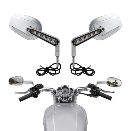 TCMT Pair of Motorcycle Chrome Rear View Mirrors Fits For Harley Davidson V-Rod VRSCF