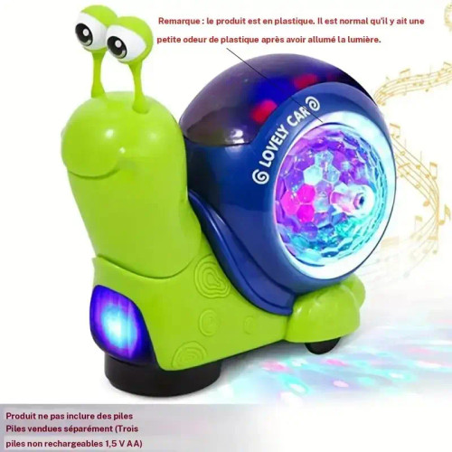 Interactive Musical Light-Up Snail & Hermit Crab Toy, Unisex Sensory Educational Gift for Kids (Batteries Not Included)