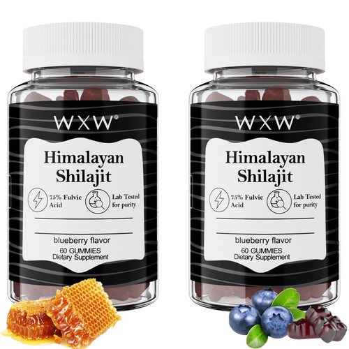 WXW Pure Himalayan Shilajit Gummies | Fulvic Acid & 85+ Trace Minerals | Ashwagandha, Gokshura | No Added Sugar | for Men, Women | Non-GMO | Lab Tested | 100% Natural | Enhance Immunity 120 Gummy