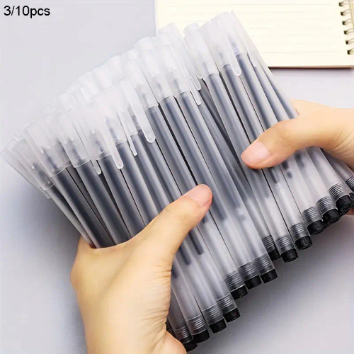 Transparent Matte Neutral Pens, 0.5mm Full Needle Carbon Ink Office Writing Pens with Cap, Ideal for Exam Practice & Student Stationery