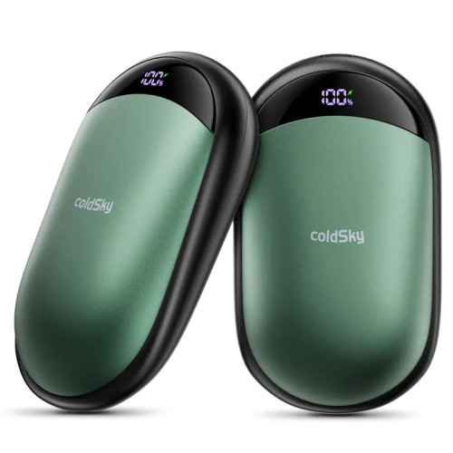 coldSky 2-Pack Rechargeable Hand Warmers, Dual Magnetic Electric Digital Display Hand Warmer, Double-Sided Warming Ergonomic Portable Reusable Heater, Up to 12h Max Heating Time Battery Life, Pocket Hand Warmer Gifts for Women and Men