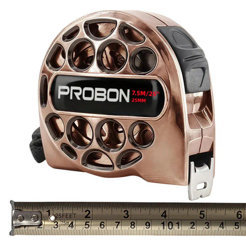 25 ft/16 ft Copper-Color Tape Measure, High-Hardness Material, Shockproof, Waterproof and Dirt-Resistant, Dual Metric & Imperial Scales, High-Precision Measuring Tape for Construction & DIY Projects, Durable Tape Measure