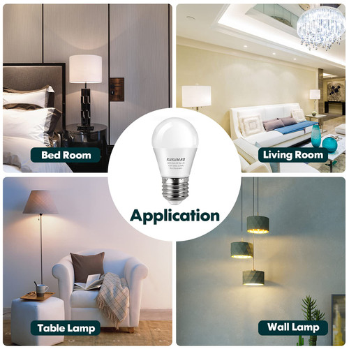 KUKUMAO LED Bulb 3W 25 Watt Equivalent, Night Stand Bulb Table Lamp Bulb A15 Light Bulbs Warm White 2700K LED Energy Saving E26 Medium Screw Base for Home Light Bulb