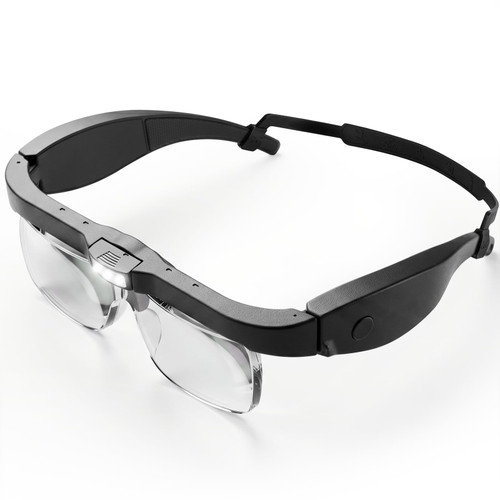 Magnifying Glasses with Light, 0.75X-4.0X Magnifying Glass, Rechargeable Head Magnifier Glasses with 3 LED Lights and 5 Detachable Lenses, Headset Magnifier for Close Work Crafts Jewelry