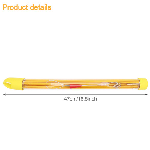 Jeemiter 24 FT Fiberglass Running Electrical Wire Cable Glow Rods Wire Pulling, Fish Rods Electrical Kit with 6 Different Attachments and Fish Tape Wire Puller Kit
