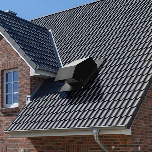 Trivd Frol 6 Inch Roof Vent Cap, Heavy Duty Galvanized Steel Removable Roof Exhaust Vents for Houses, Home Ventilation System with Damper, Black