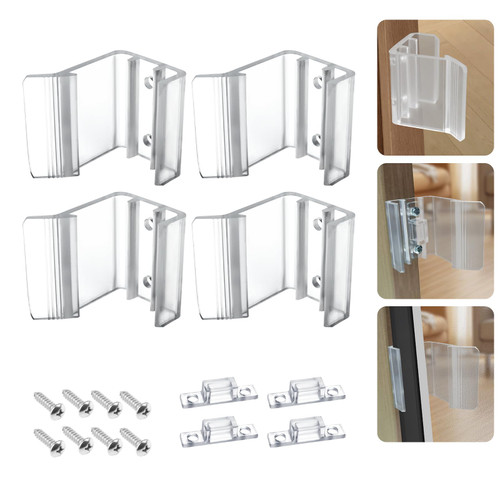 4Pack RV Sliding Mirrored Door Latch Universal Sliding Closet Door Lock with Screw and Fastener Interior Hardware for RV Motorhomes Campers