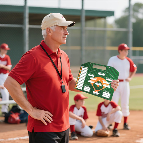 Magnetic Baseball Lineup Board, Dry Erase Coach Lineup Board, Baseball Coaching Board for Dugout, Baseball Clipboard for Coaches with 40 Lineup Cards, Baseball Coaching Accessories