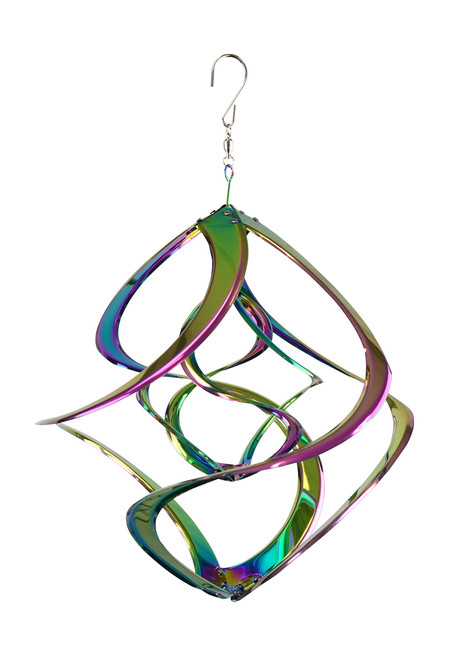 Red Carpet Studios The Original Cosmix Deluxe Helix Wind Spinner, Medium 14-Inch, Double Rainbow