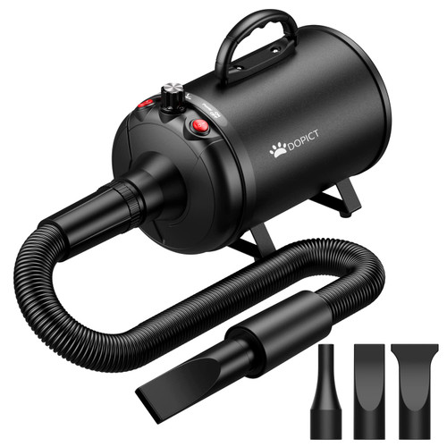 Pet Dryer, 5.2HP/3800W Pet Grooming Dryer with Adjustable Speed and Temperature Control Dog Blow Dryer, Pet Hair Dryer with 3 Nozzle…