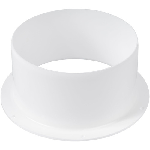 Vent Systems 5" Inch White Air Vent Duct Connector Flange - HVAC Plastic Vent Pipe Adapter with Mounting Plate - Round Straight Wall Mount Plate for Home Exhaust Fan, Bathroom, Kitchen Ventilation