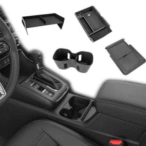 Neepiar 4PCS Center Console Organizer Compatible with 2023 2024 2025 2026 Honda CRV Secondary Box Insert Divider Armrest Storage Tray Hidden Storage Tray Cup Holder Interior Accessories