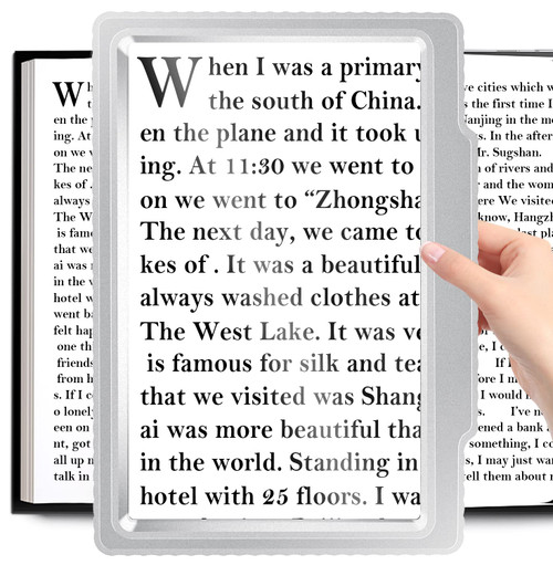JUOIFIP 5X Silver Magnifying Glass for Reading