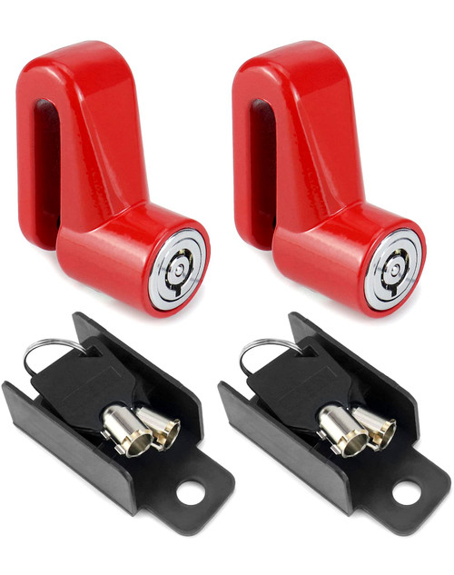 QWORK Motorcycle Bike Anti-Theft Wheel Disc Brake Lock, 2 Pack Safety Disc Wheel Lock with Keys, Keyed Differently Mountain Road Bike Padlock