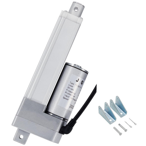 JQDML 12V High Speed Linear Actuator - 4 Inch Stroke, 66lbs/300N, 1.77"/s Speed, IP54 Waterproof Linear Motion Actuators with Mounting Brackets, for Window/Door Opener, Cabinet, Home Automation