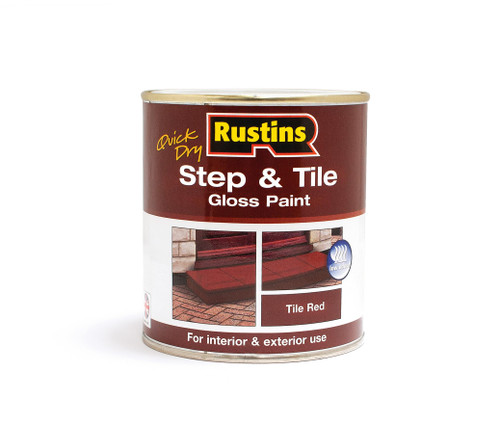 RUSTINS Quick Dry Step and Tile Paint, Red, 500 ml (Pack of 1)