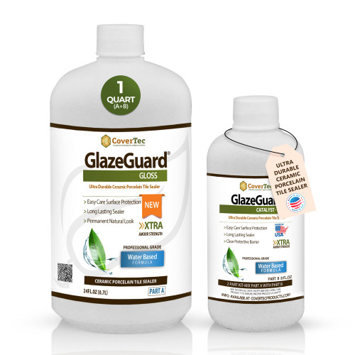Covertec Tile & Grout Sealer, Clear Protective Sealer for Shower & Tile Floors, Ceramic Porcelain & Natural Stone, 1 Quart