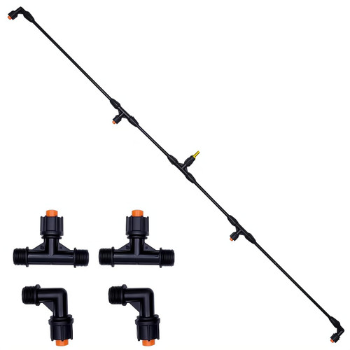 4-Nozzle Poly Boom Wand with 3/8" Brass Fitting – Convertible to 2 Nozzles, Lightweight for Garden, Farm (Boom Wand 01)