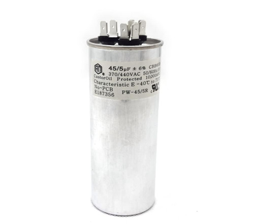 CBB65B 45+5 uf/MFD 370-440 VAC Volts Round Dual Run Capacitor 50/60 Hz AC Electric Condenser Straight Cool or Heat Pump