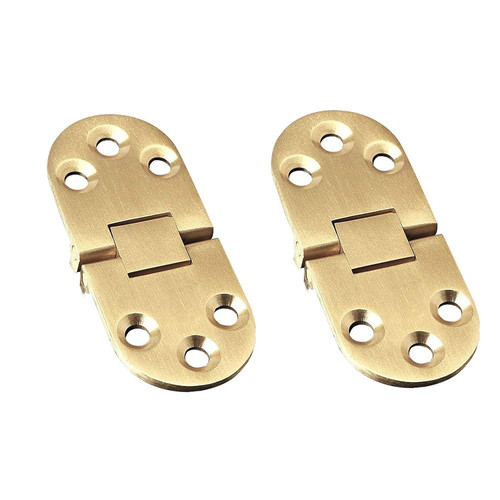 XMHF 180 Degree Heavy Duty Flip Top Hinge with Screws Ideal for Folding Wings, Sewing Machine Table, Computer Desk, Roll-Top Desk Golden