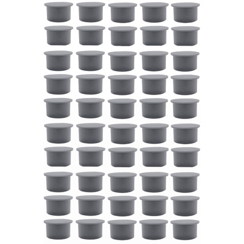Poolzilla 50 Pack Gray Pool Safety Fence Hole Cover | 1" Diameter that Fits Into a 1" Sleeve | Deck and Patio Safety Ground Caps