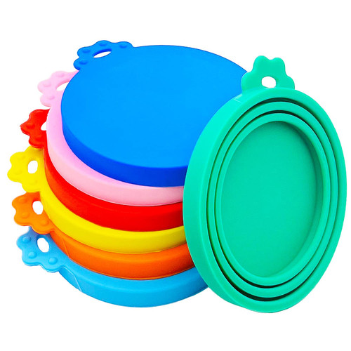 MYYZMY 7 Pcs Pet Can Covers, Food Can Lids, Universal BPA Free Silicone Can Lids Covers