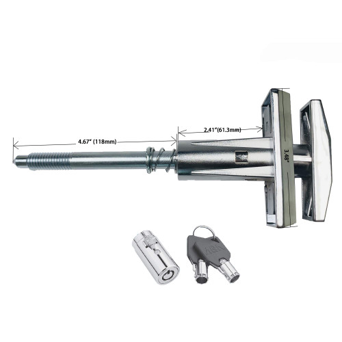 Dixie Narco T-Handle Replacement Whole Set Assembled with High Security Lock (Chrome Pack of 1, Assembled w/Tubular Lock)