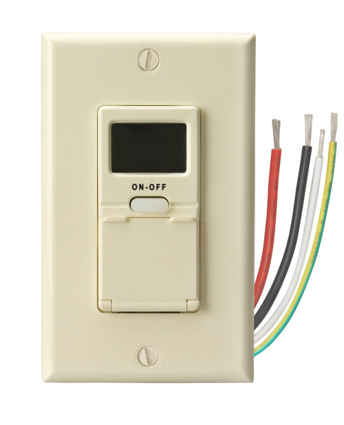 Southwire Woods In-Wall 7-Day Digital Timer - Programmable Light Switch - Automatic Light Switch Timer - Convenient Digital Timer - Smart Energy Control - Light Almond