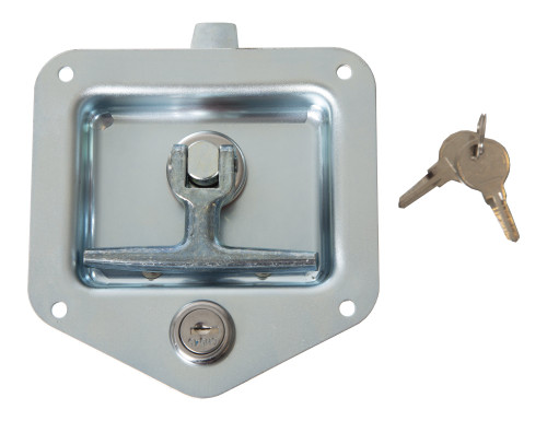 Buyers Products L8815 T-Handle Latch, 2 Pack, Locking Single Point Latch with Gasket & 2 Keys, Polished Stainless Steel, for Truck Bed Tool Boxes, Trailer Doors, RVs, Campers, Truck Cap Latch