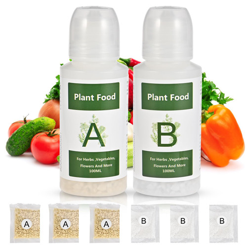 Tigvio 800ml Hydroponic Nutrients A&B for Aerogarden Plant Food Growth - Fertilizer for Indoor Hydroponics Garden & Growing Vegetables, Fruits, Flowers (800ml)
