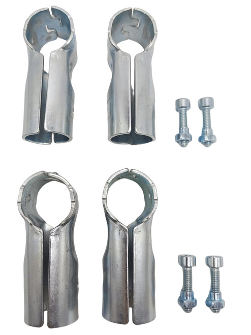 4 Pcs T Clamps Pipe Connector, End Rail T Clamp,Metal Clamp Fittings,1" O.D. 25.4 mm,Galvanized Steel Chain Link Fence, Bolts and Nuts Included