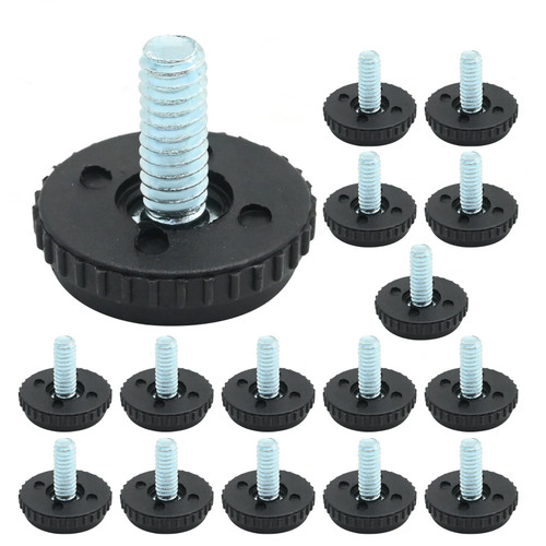 LIDSCURA 1/4-20 Stainless Steel Adjustable Furniture Levelers Screw in Threaded Leveling Feet for Furniture Glide Leveling for Table Chair Cabinet Legs (16)