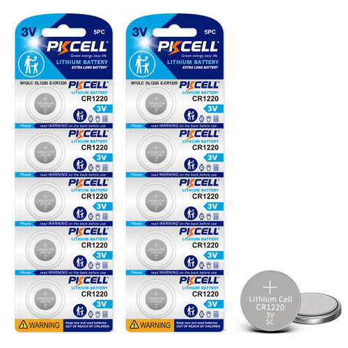 PKCELL CR1220 Battery 10-Pack CR1220 3V Lithium Battery (10 Count)