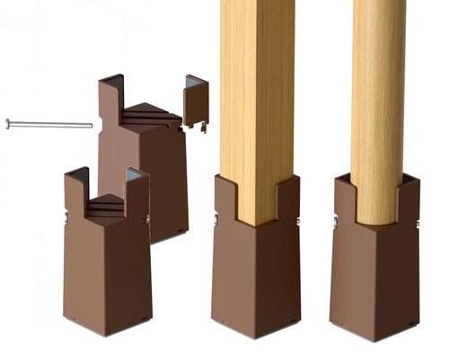 Adjustable Furniture Risers,4Pack Adjustable Bed Risers with Screw Clamp - Heavy Duty Sofa Tables Furniture Risers Fit for Square/Round Furniture Leg Diameter 0.8''-1.6'' (4Inch Brown)