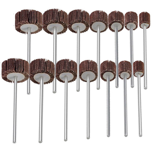 JUNLIXN 14 Pcs 90mm Extra Long Flap Wheels Sander, Extended 1/4'' Shank Abrasive Flap Wheel for Drill, Grinder, Rotary Tools (16/20/25/30/35/40/50mm)